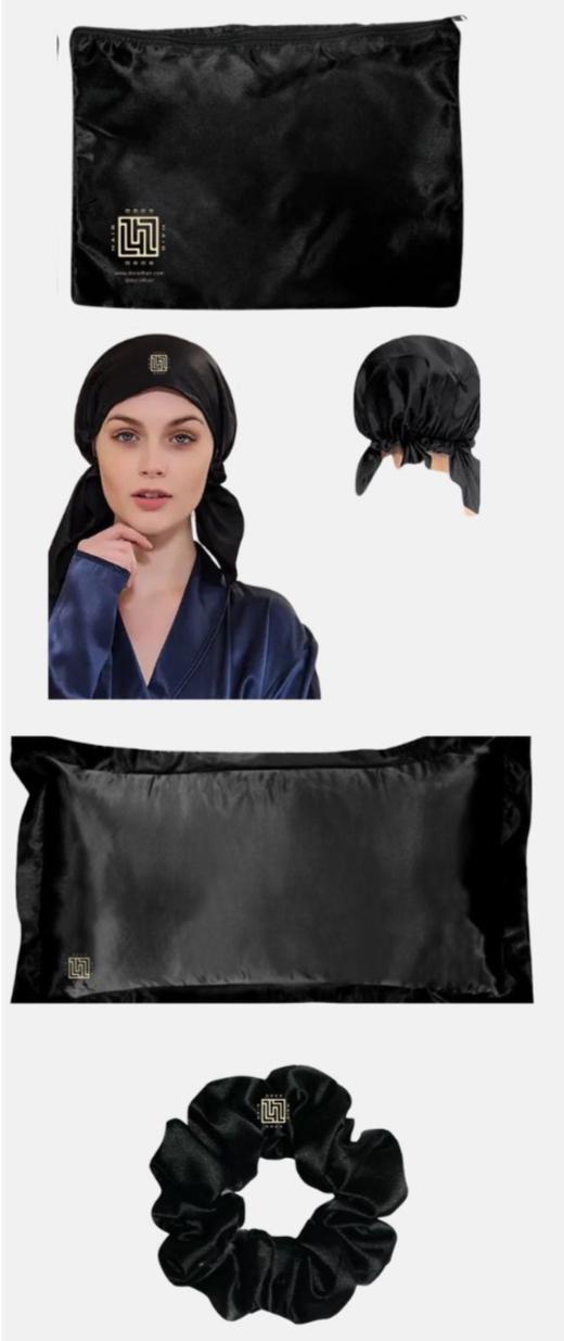 Satin Kit Plus (Pillow case, scrunchie, Satin Bonnet, Zip Bag
